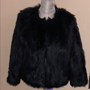 Black Faux Fur Coat